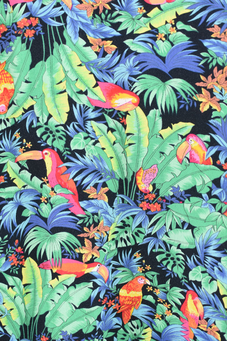 Vintage Hawaiian Toucan Print  Shirt, Men's 2X-Large