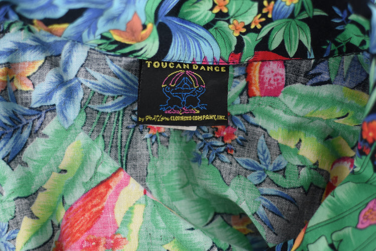 Vintage Hawaiian Toucan Print  Shirt, Men's 2X-Large