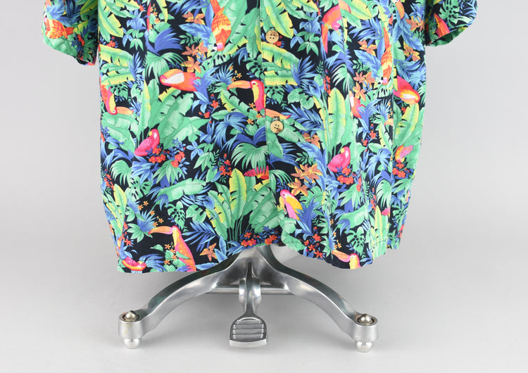 Vintage Hawaiian Toucan Print  Shirt, Men's 2X-Large