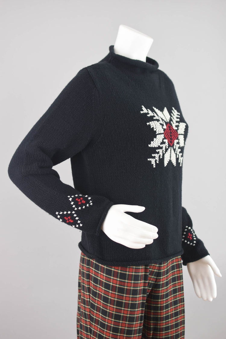 Vintage Sonoma Wool Blend Snowflake Sweater Women's Small