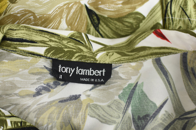 Vintage Tony Lambert Tropical Floral Shirt Men's Medium