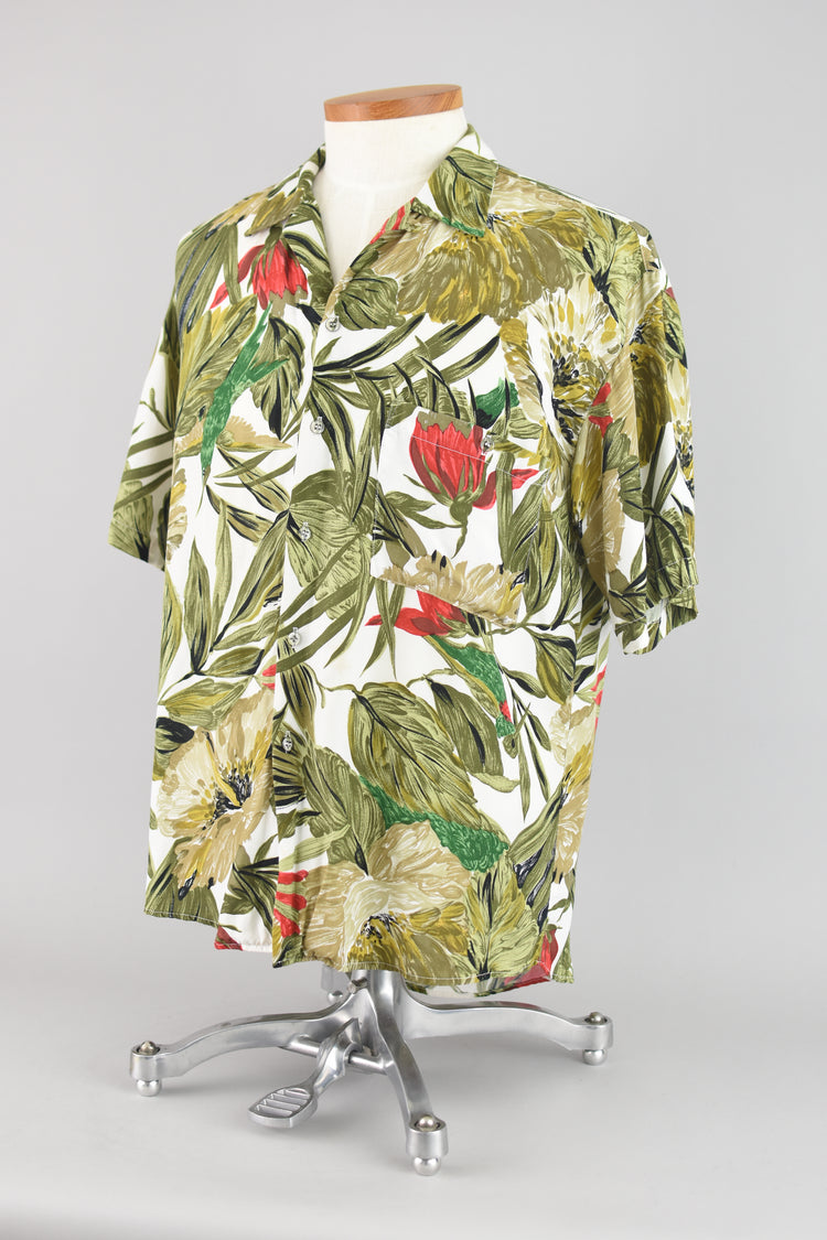 Vintage Tony Lambert Tropical Floral Shirt Men's Medium