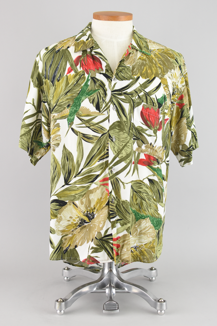 Vintage Tony Lambert Tropical Floral Shirt Men's Medium