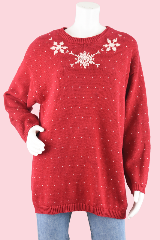 90s Holiday Snowflake Sweater Women's Large