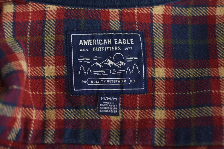 American Eagle Plaid Flannel Long Sleeve Shirt Men's Medium