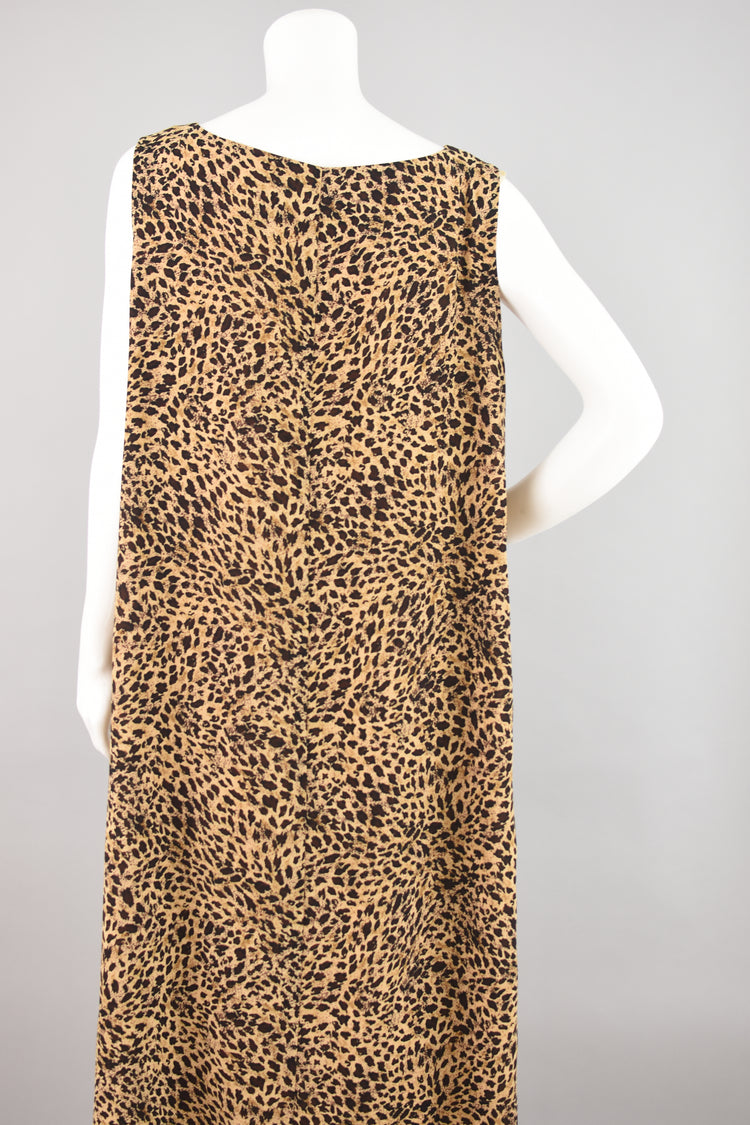 90s Sleeveless Animal Print Midi Dress Women's 18W