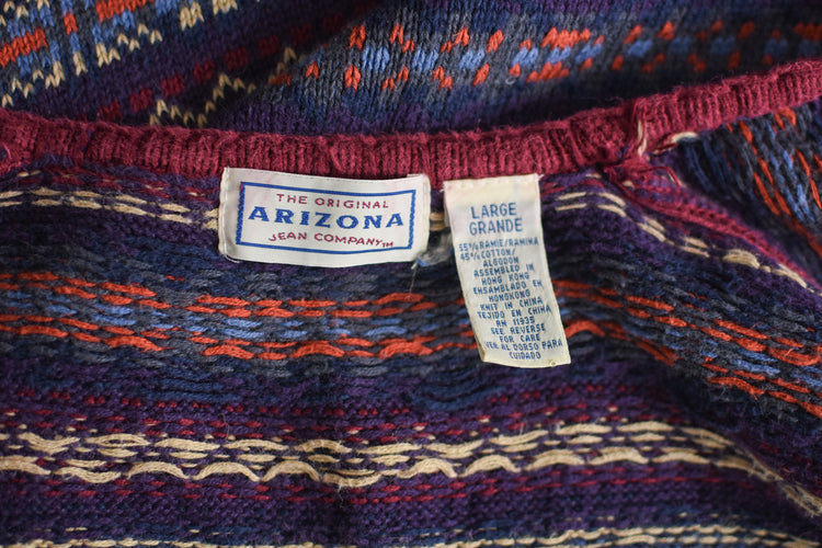 90s Arizona Purple Button Down Sweater Vest Juniors Large