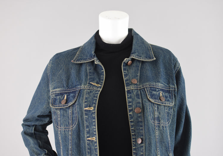 90s Bill Blass Jean Jacket Women's Petite Medium