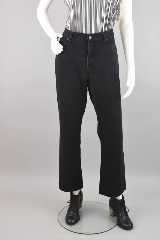 90s Bill Blass Black Jeans Women's 12 Petite, 34" Waist