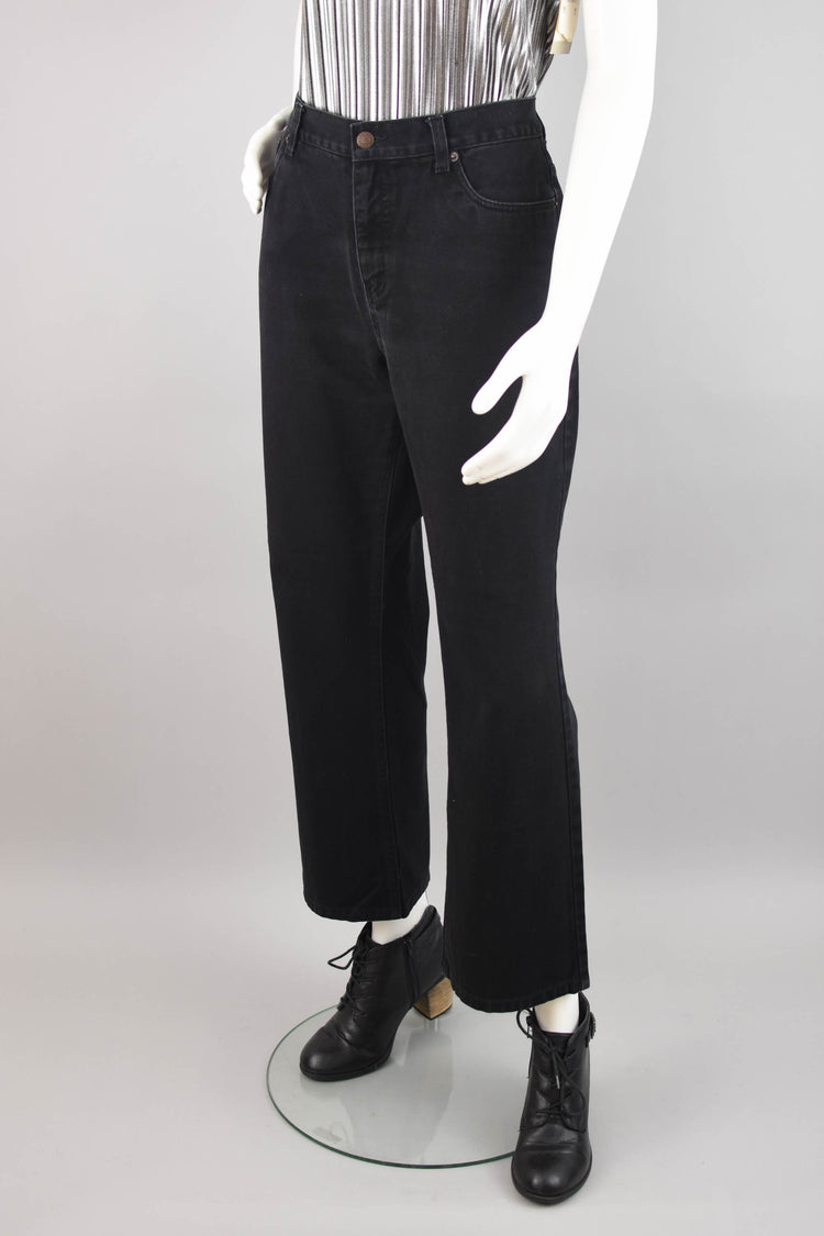 90s Bill Blass Black Jeans Women's 12 Petite, 34" Waist