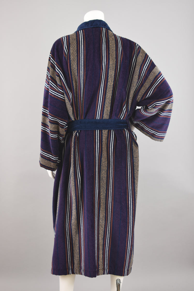 90s Bill Blass Belted Striped Robe Men's One Size