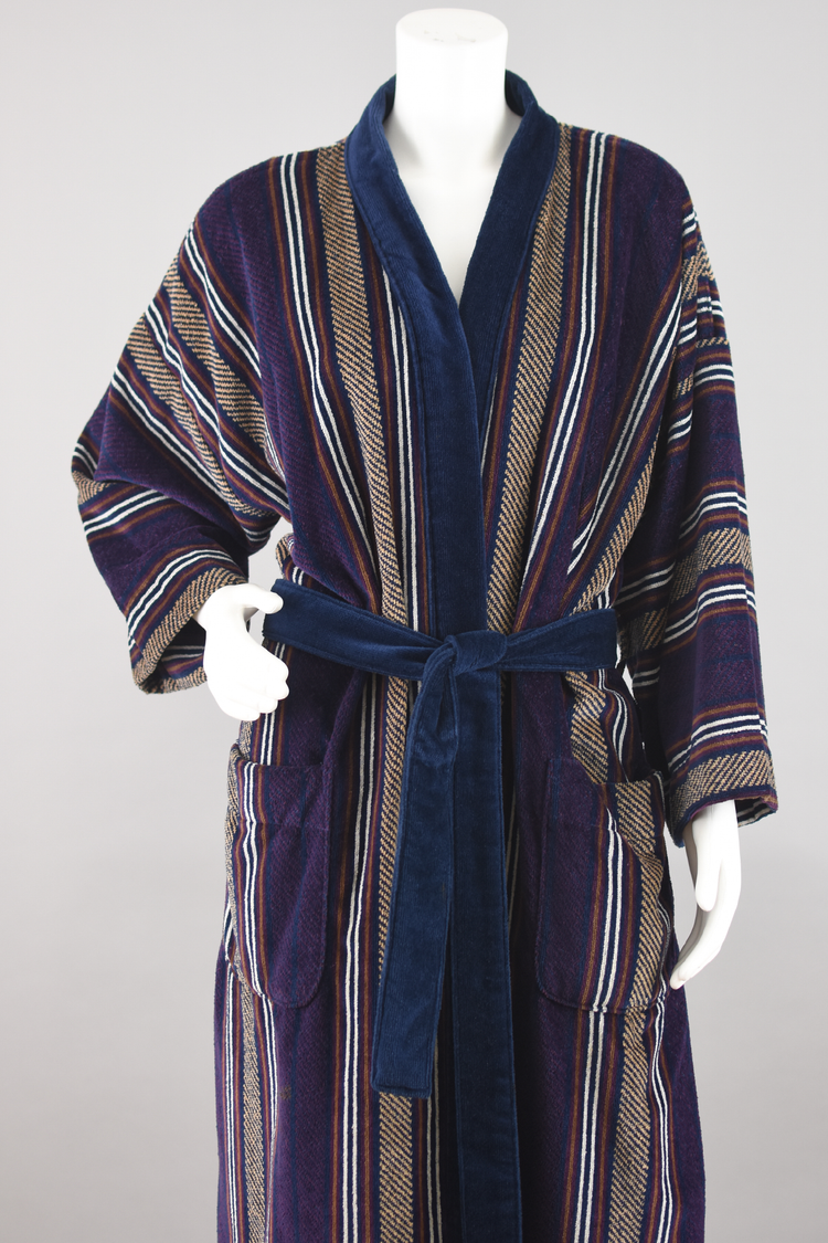 90s Bill Blass Belted Striped Robe Men's One Size