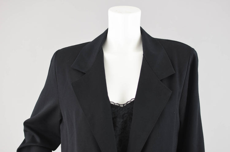 80s Black Oversized Boyfriend Blazer, Women's Medium