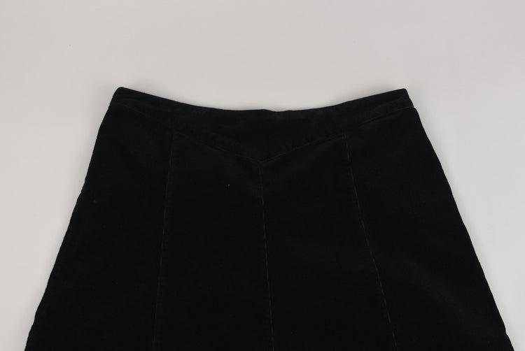 90s Black Corduroy Midi Maxi Skirt, Women's Size 16, 36" Waist