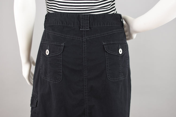 90s Black Cargo Skorts, Women's Size 12, 32" Waist