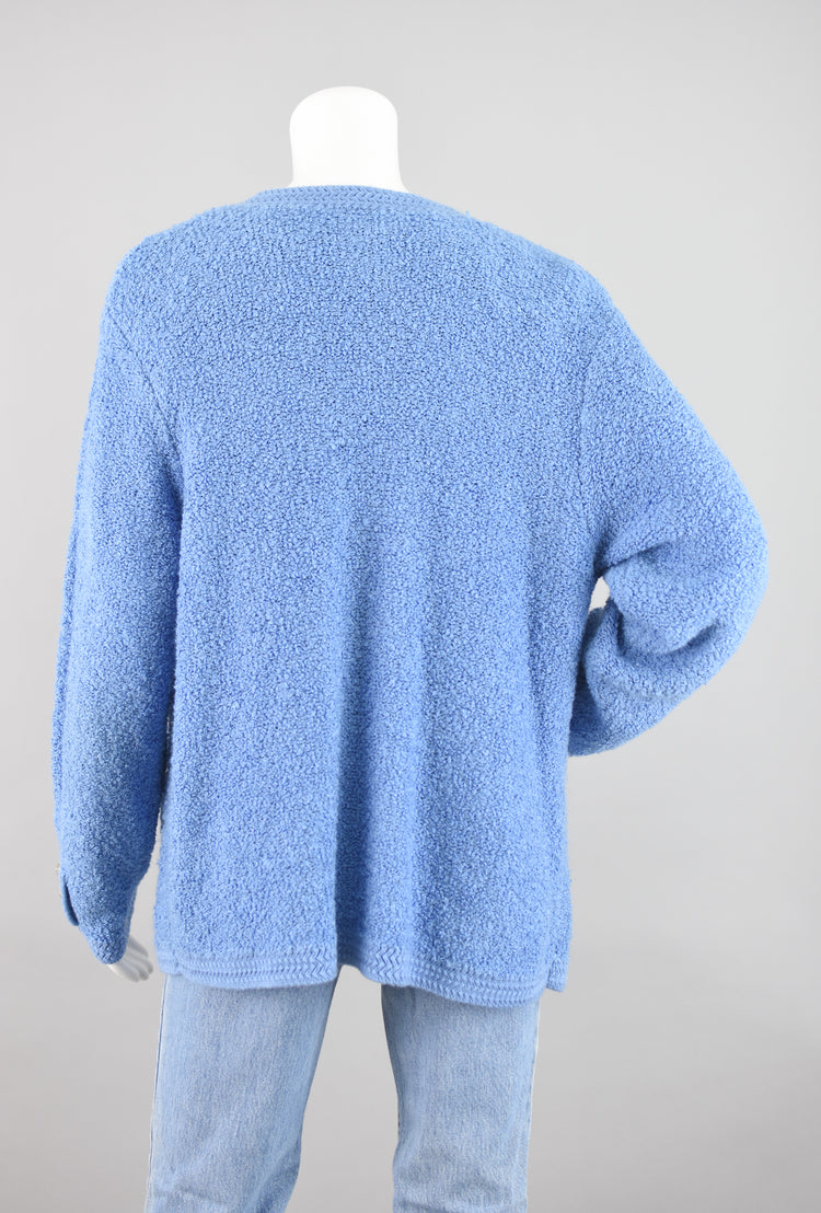 80s Light Blue Cardigan with Pockets Women's Medium