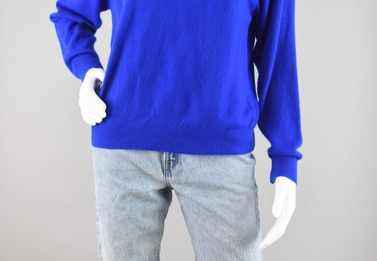 90s Blue Mockneck Sweater Women's Large