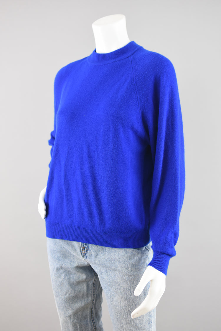 90s Blue Mockneck Sweater Women's Large