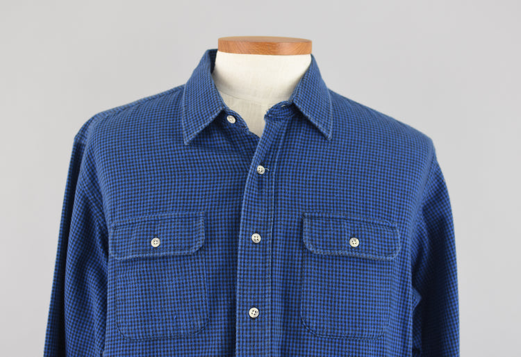 Vintage L.L. Bean Blue Checkered Flannel Shirt, Men's Extra Large