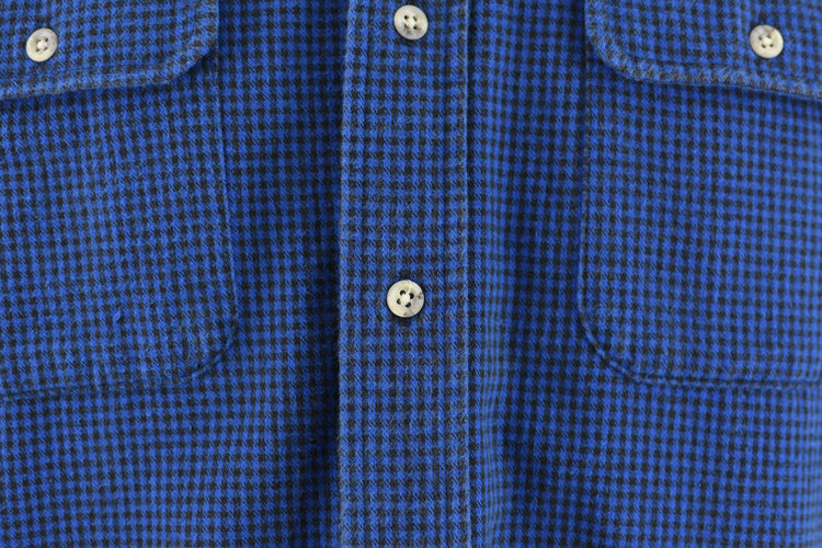 Vintage L.L. Bean Blue Checkered Flannel Shirt, Men's Extra Large