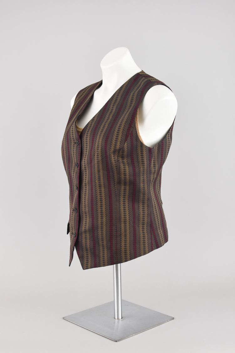 90s Woven Button Down Vest Women's Size 10