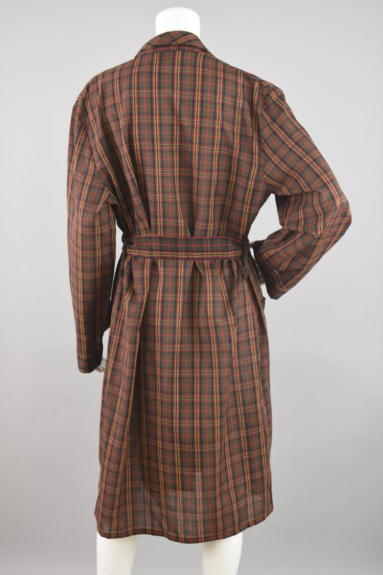 70s JCPenney Brown Plaid Robe Men's Medium