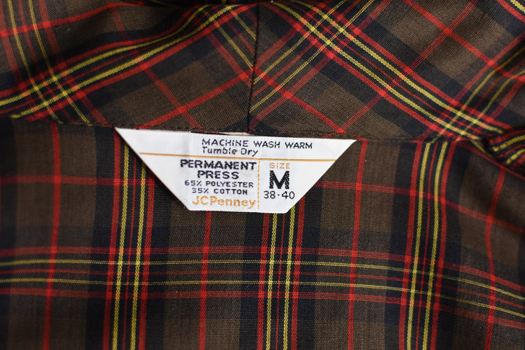 70s JCPenney Brown Plaid Robe Men's Medium