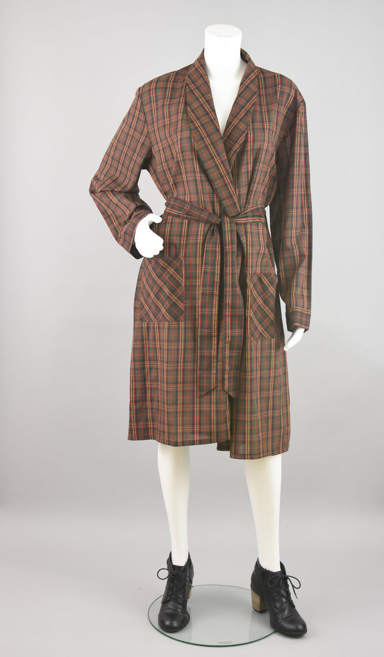 70s JCPenney Brown Plaid Robe Men's Medium