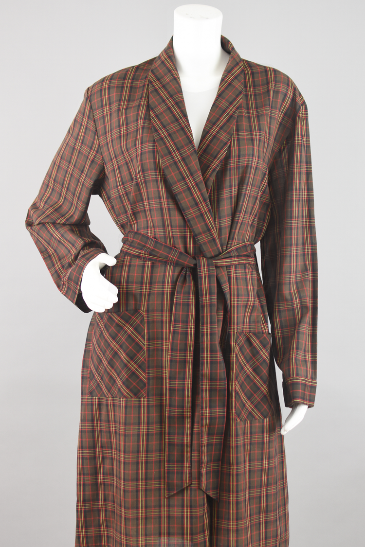 70s JCPenney Brown Plaid Robe Men's Medium