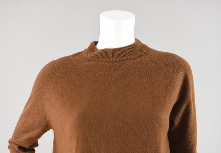 90s Brown Mockneck Sweater Women's Petite Medium