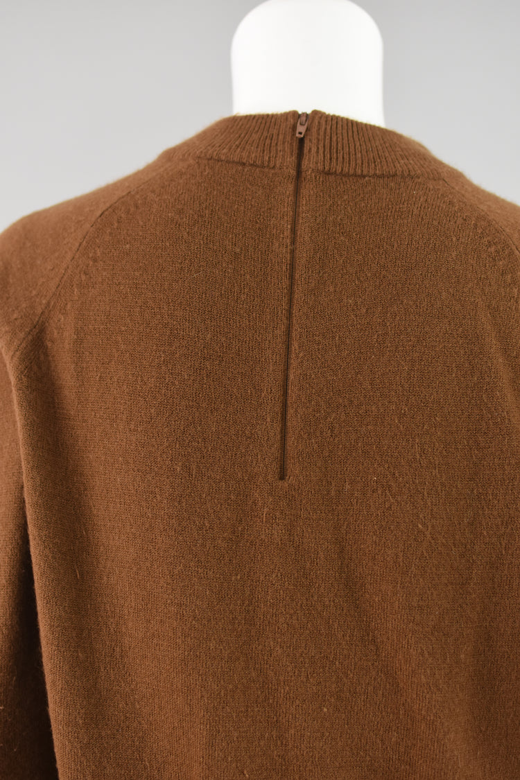 90s Brown Mockneck Sweater Women's Petite Medium