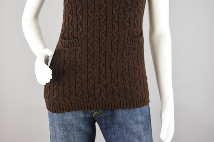 70s Sleeveless Cable knit Sweater Women's XS