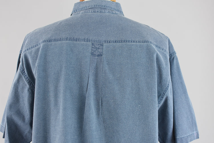 90s Bugle Boy Denim Button Down Shirt, Men's Extra Large