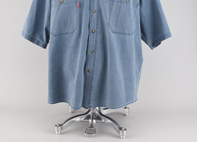 90s Bugle Boy Denim Button Down Shirt, Men's Extra Large