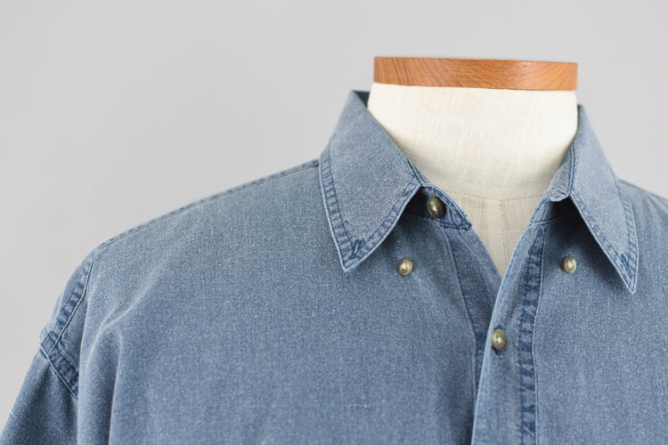 90s Bugle Boy Denim Button Down Shirt, Men's Extra Large