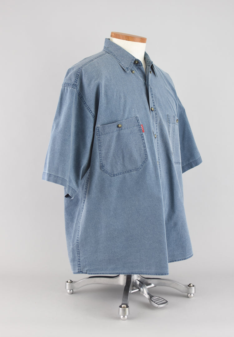 90s Bugle Boy Denim Button Down Shirt, Men's Extra Large