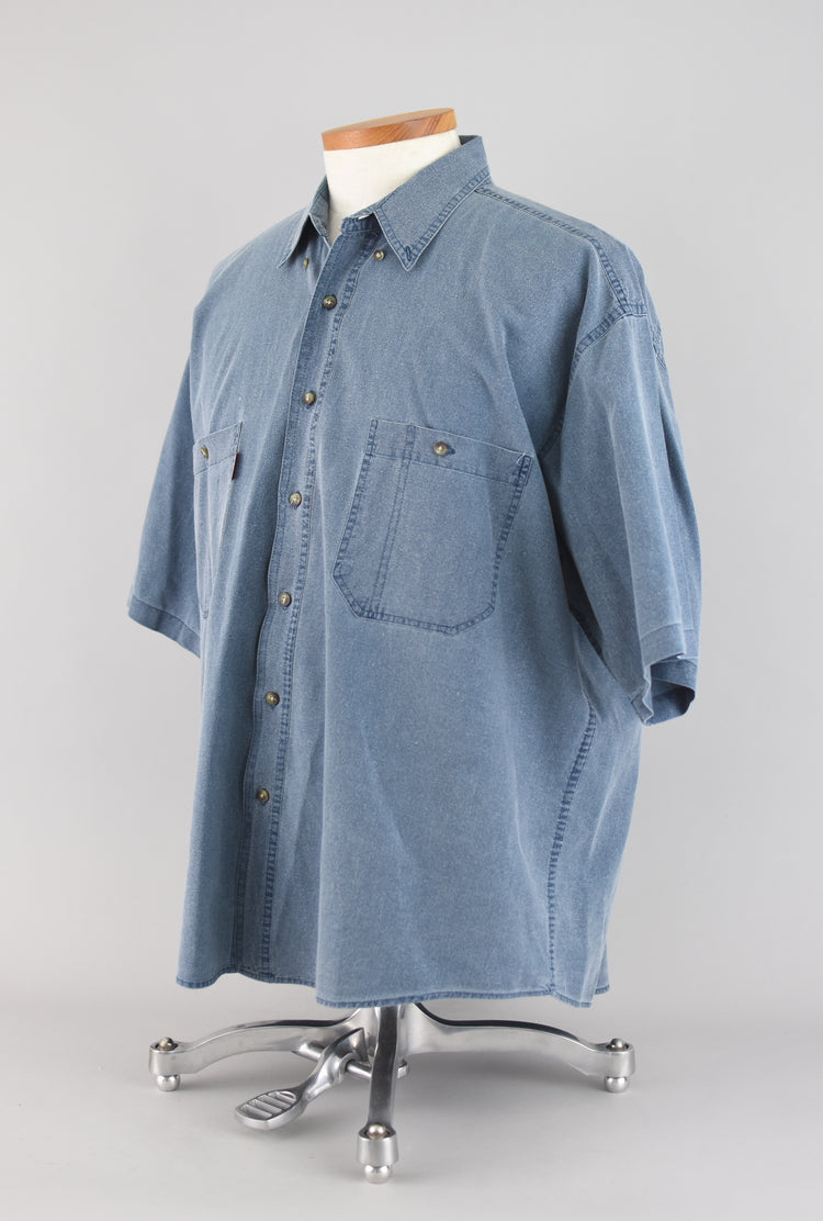 90s Bugle Boy Denim Button Down Shirt, Men's Extra Large