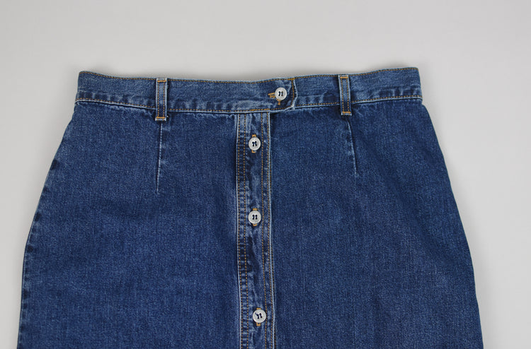 90s Calvin Klein Button Down Jean Skirt, Women's Size 12 32" Waist