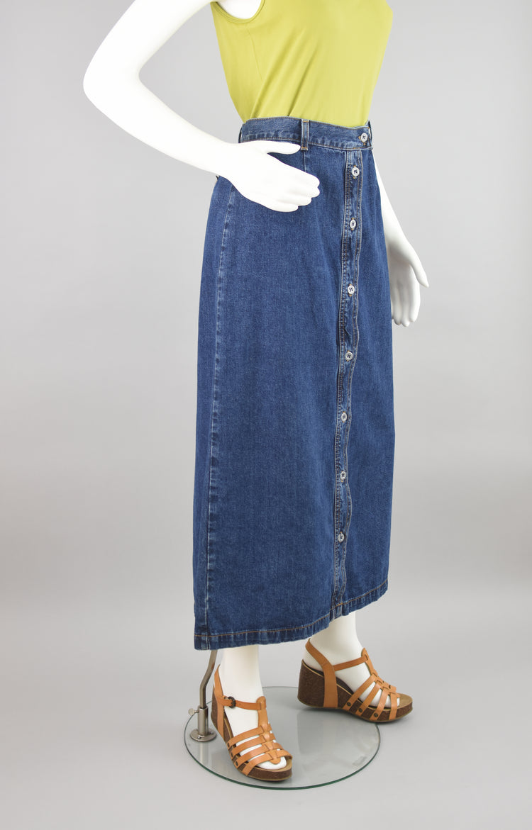 90s Calvin Klein Button Down Jean Skirt, Women's Size 12 32" Waist