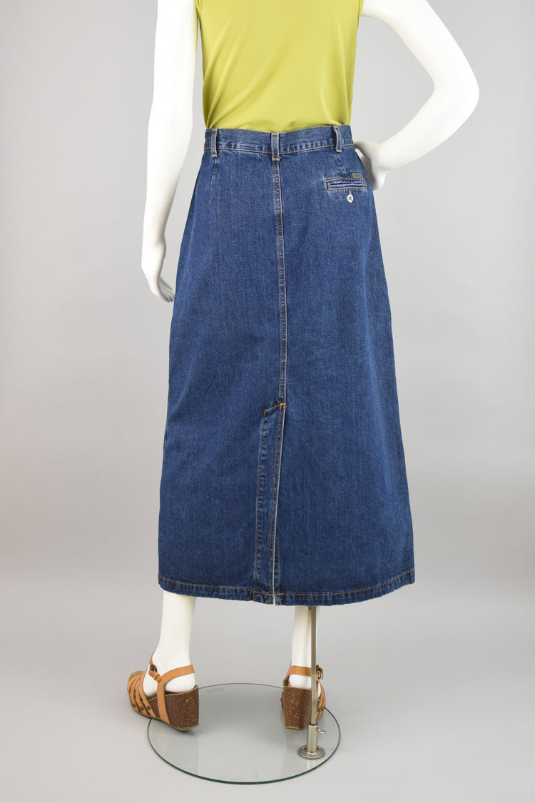 90s Calvin Klein Button Down Jean Skirt, Women's Size 12 32" Waist