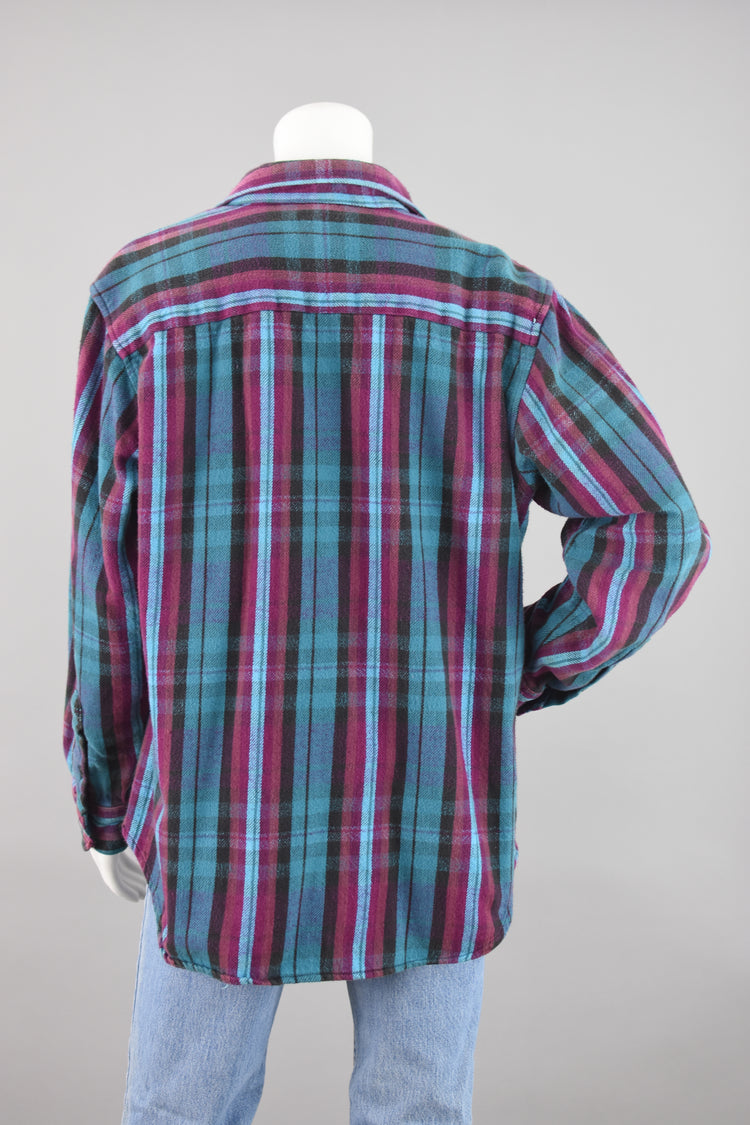 90s Coleman Plaid Cotton Flannel Shirt Men's Medium - Large