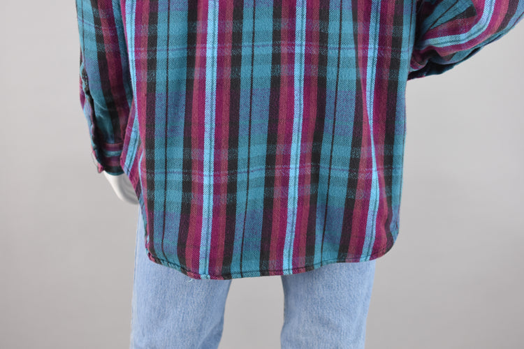 90s Coleman Plaid Cotton Flannel Shirt Men's Medium - Large