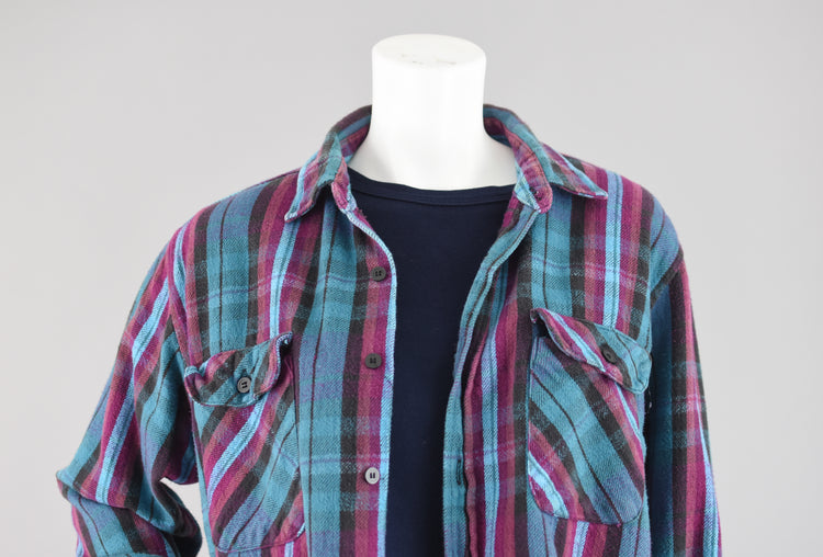 90s Coleman Plaid Cotton Flannel Shirt Men's Medium - Large