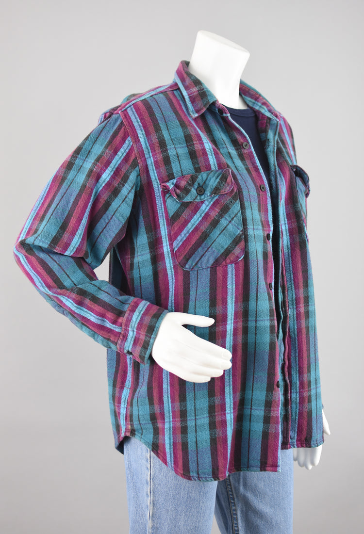 90s Coleman Plaid Cotton Flannel Shirt Men's Medium - Large