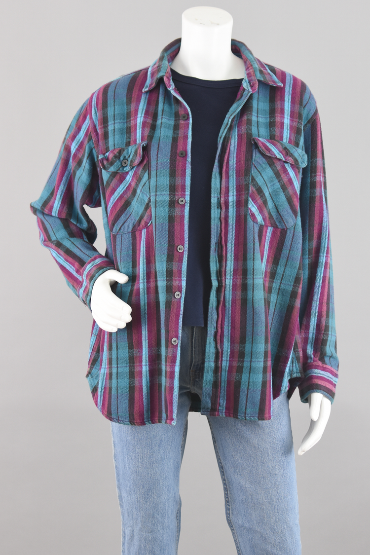 90s Coleman Plaid Cotton Flannel Shirt Men's Medium - Large