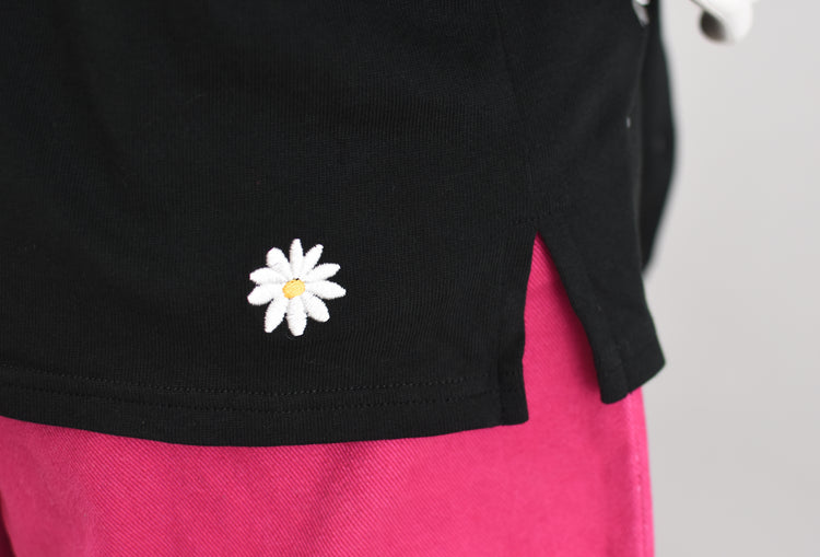 90s Black Daisy Cardigan Women's Extra Small