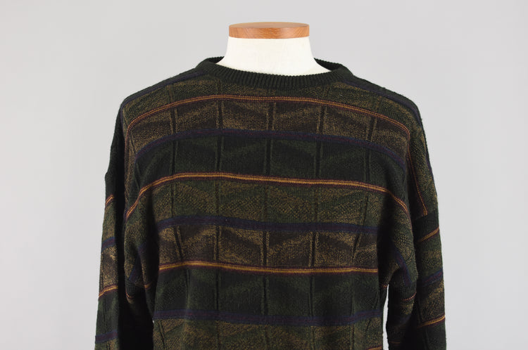 90s Dark Academia Slouchy Crewneck Sweater, Men's Extra Large