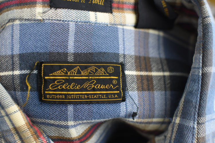 90s Eddie Bauer Plaid Flannel Shirt Men's Large