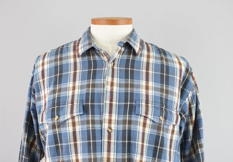 90s Eddie Bauer Plaid Flannel Shirt Men's Large