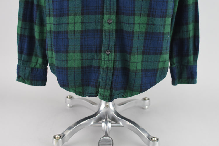 Eddie Bauer Tartan Plaid Flannel Button Up Shirt Men's Medium